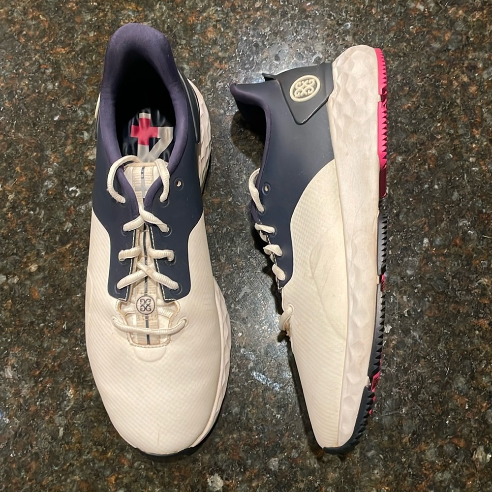 G4 Men’s Golf Shoes, US 9.5, Navy/White, Soft Spikes